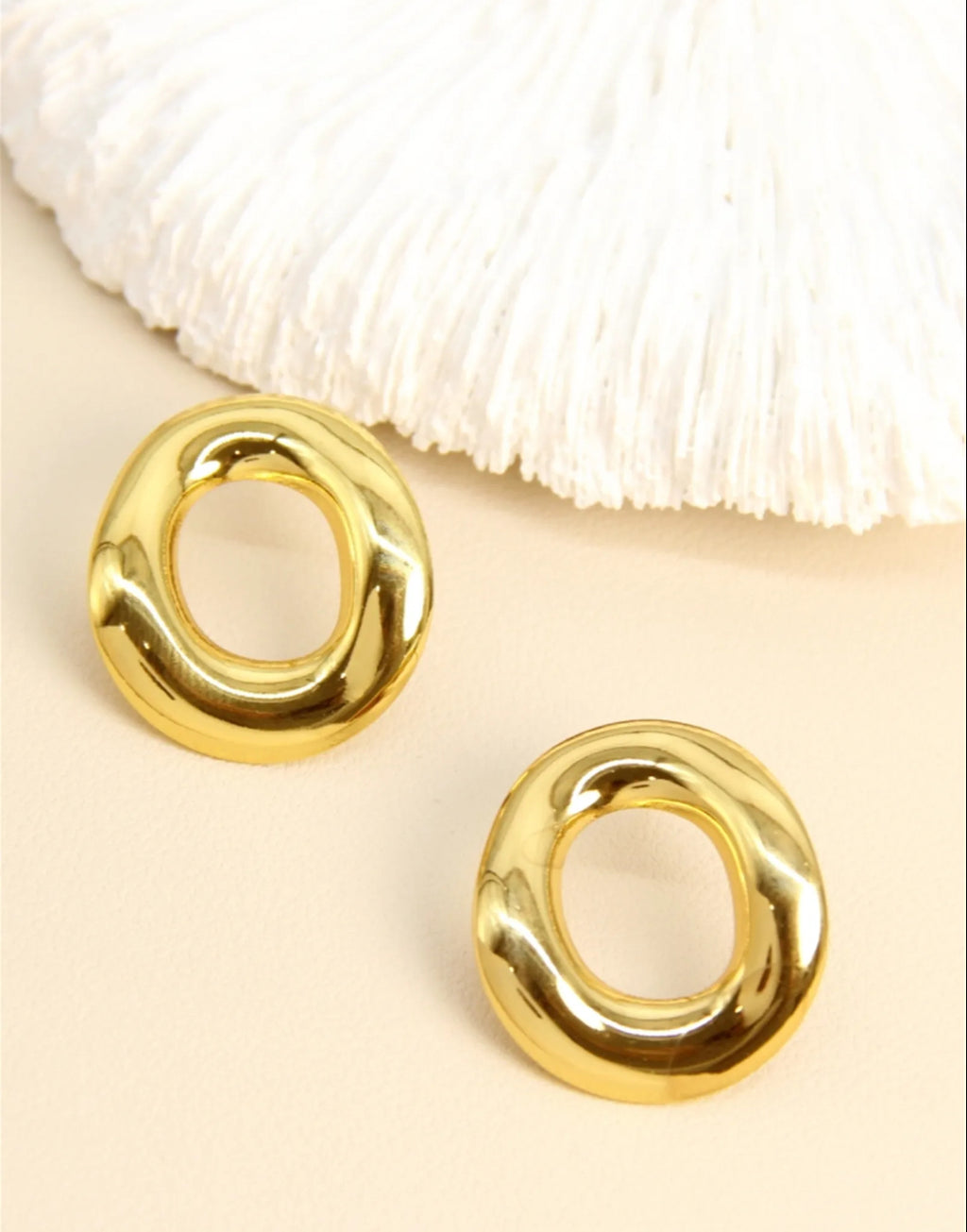 Boucles d'oreilles anneau organique en acier inoxydable