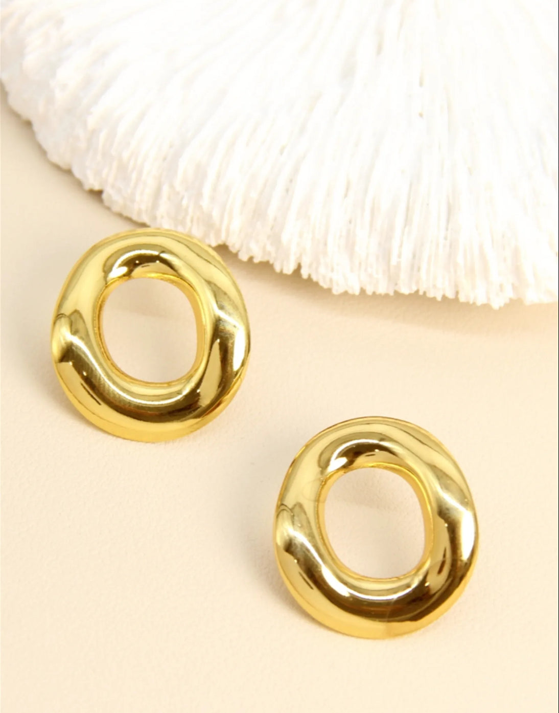 Boucles d'oreilles anneau organique en acier inoxydable