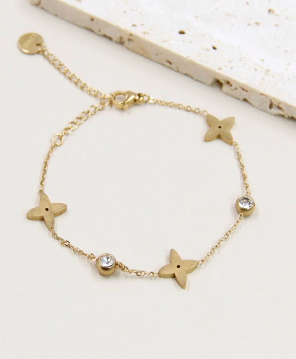 Bracelet étoile strass en acier inoxydable