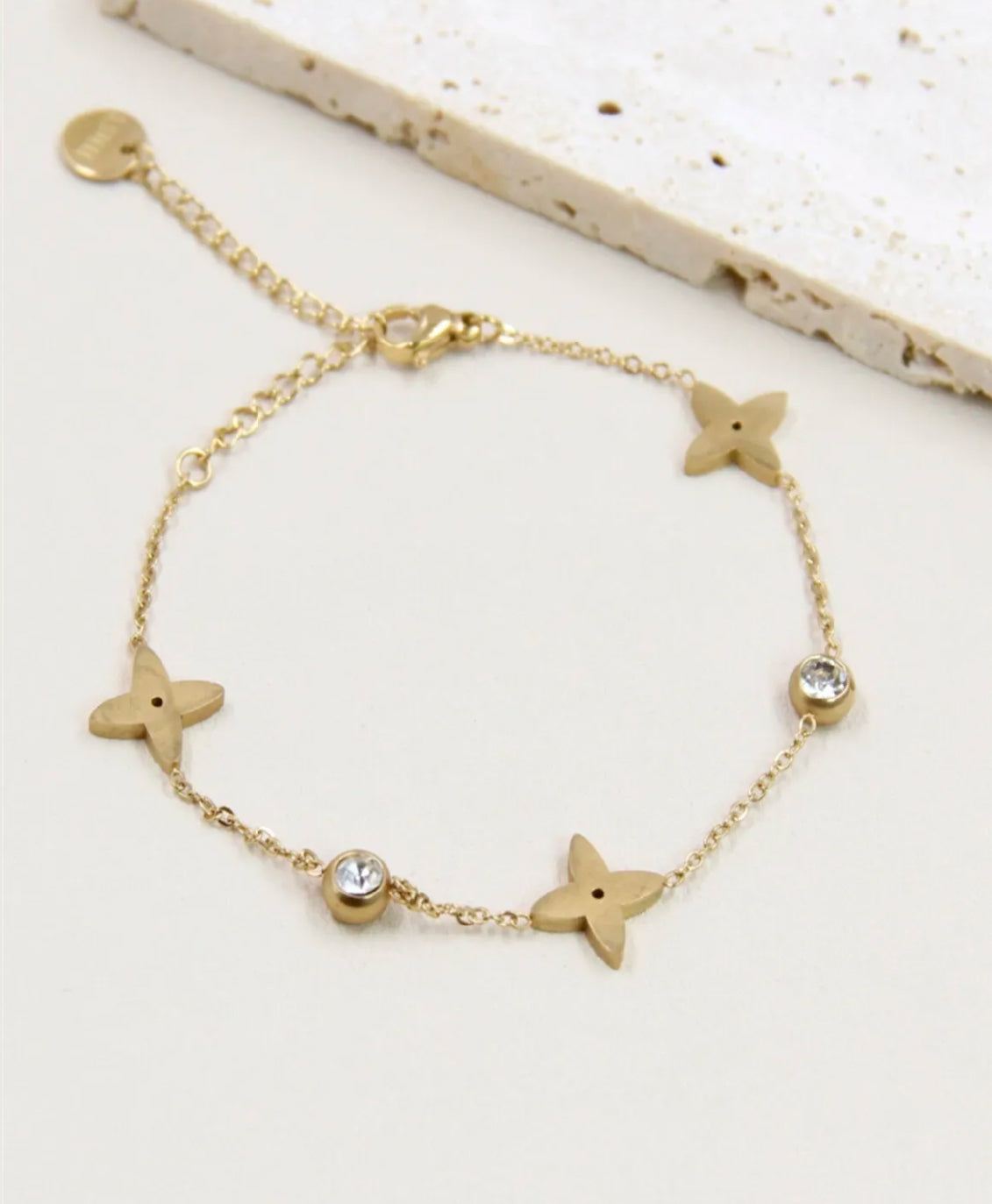 Bracelet étoile strass en acier inoxydable