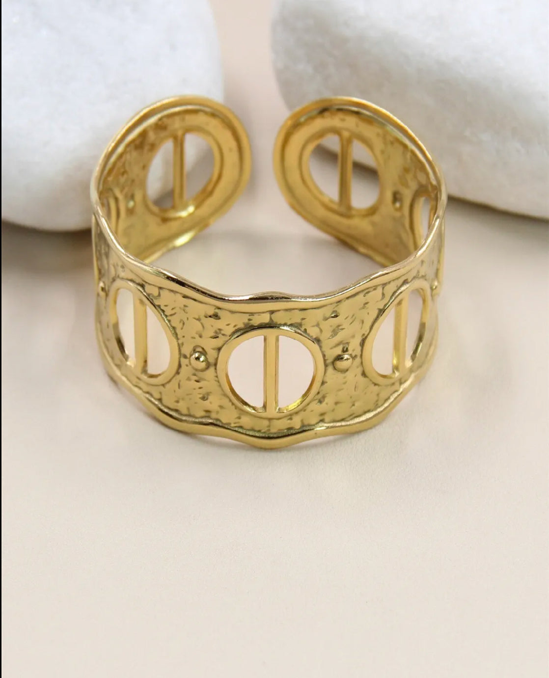 Bracelet jonc ajustable en acier inoxydable