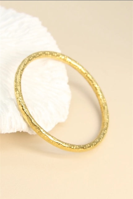 Bracelet jonc martelé en acier inoxydable