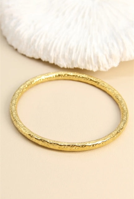 Bracelet jonc martelé en acier inoxydable