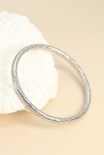 Bracelet jonc martelé en acier inoxydable