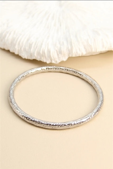 Bracelet jonc martelé en acier inoxydable
