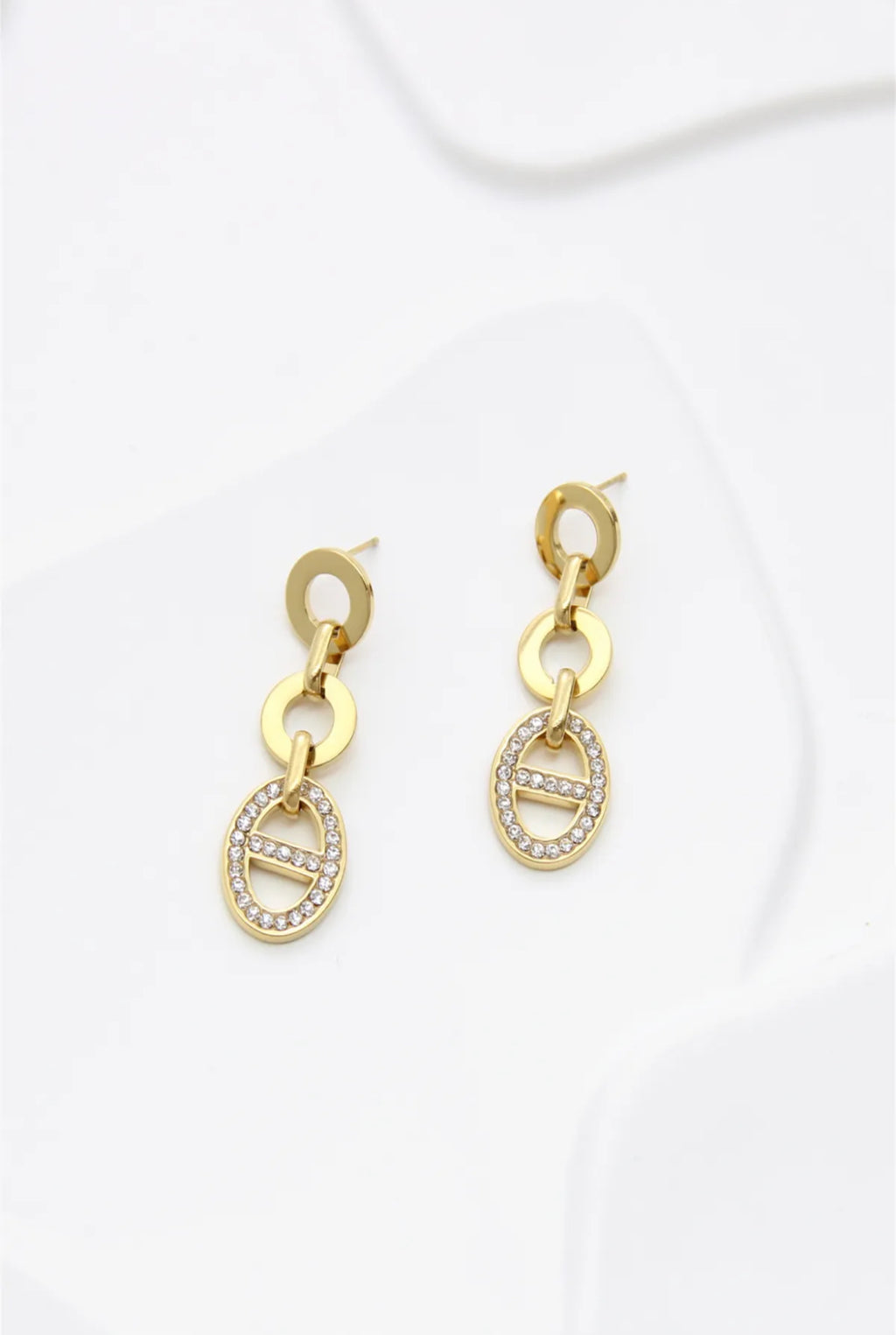 Boucles d'oreilles pendantes avec zircon scintillant