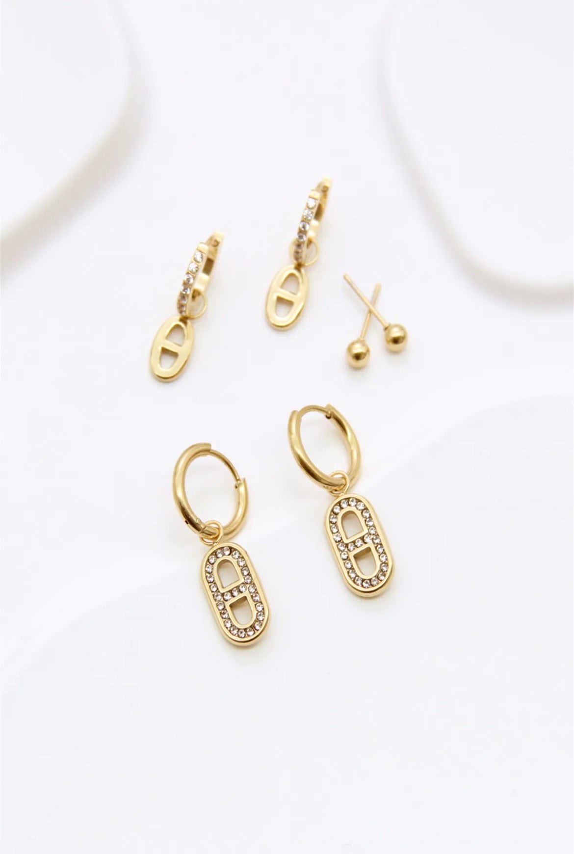 Lot 3 paires de boucles d'oreilles