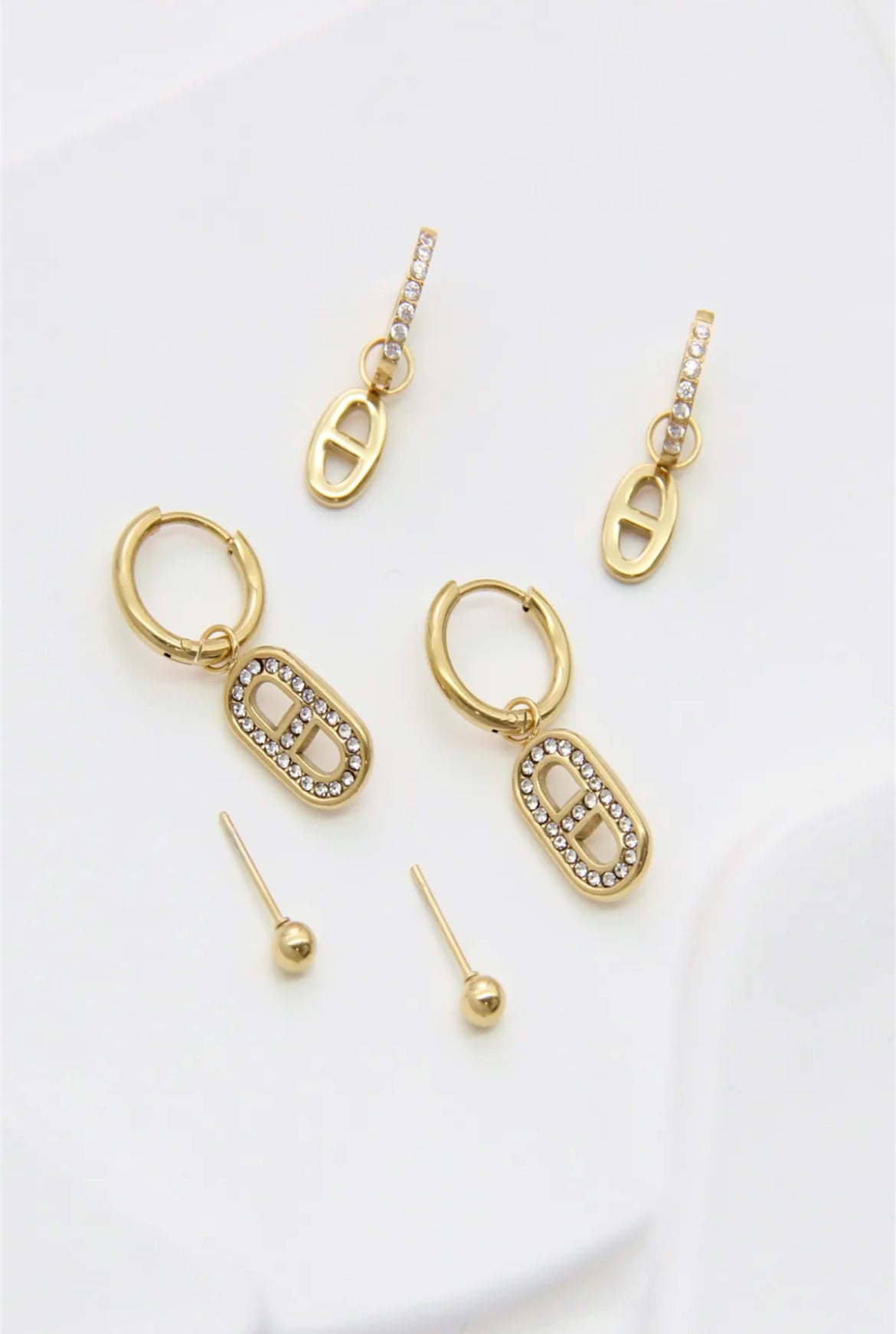 Lot 3 paires de boucles d'oreilles